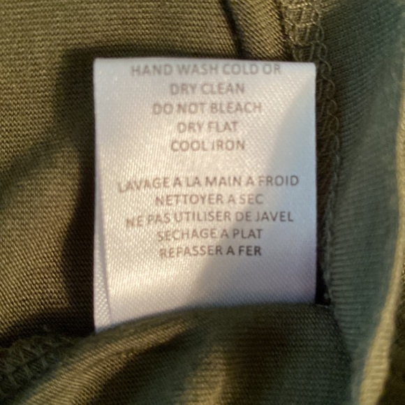 Haute Hippie Army Green Draped Faux Wrap Drop Waist Modal Jersey Tunic Dress - M - Picture 12 of 14